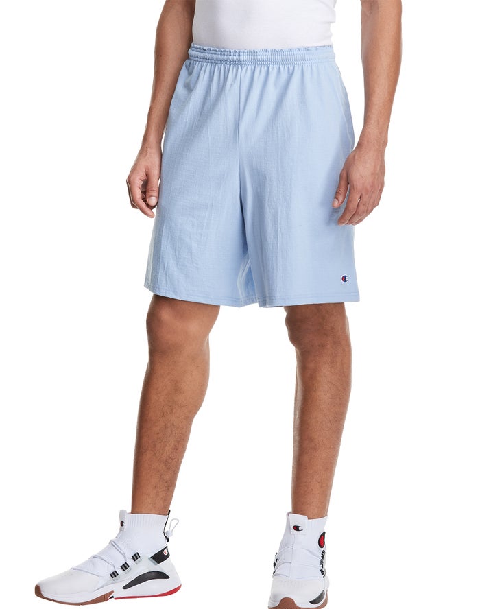 Champion Mens Shorts NZ - Classic Cotton Jersey Light Blue ( 3870-YSHTN )